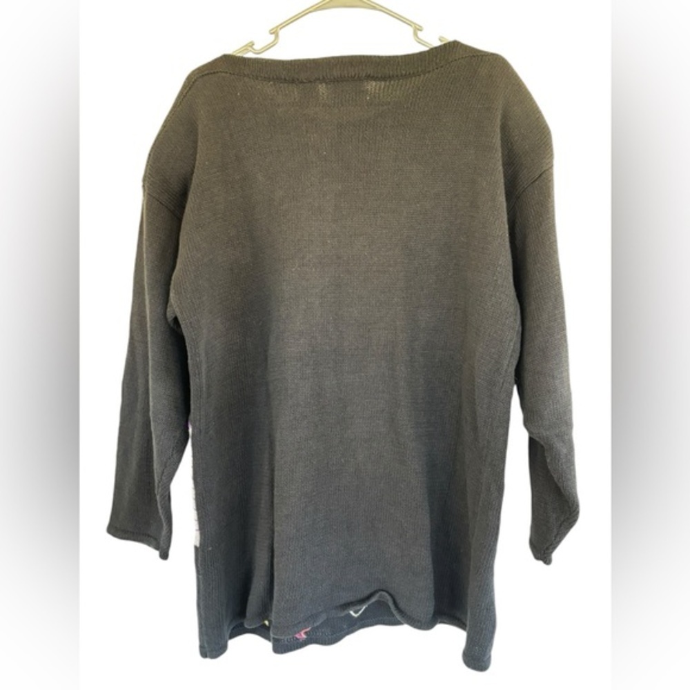 Sandylo Casino Oversized Sweater w/ Shoulder Pads Embroidered One Size - Picture 7 of 7